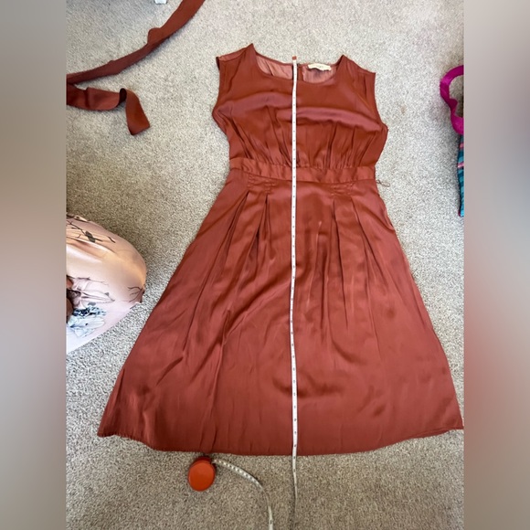 Satin dress, cute midi dress for dining out, formal events dress - Picture 4 of 10